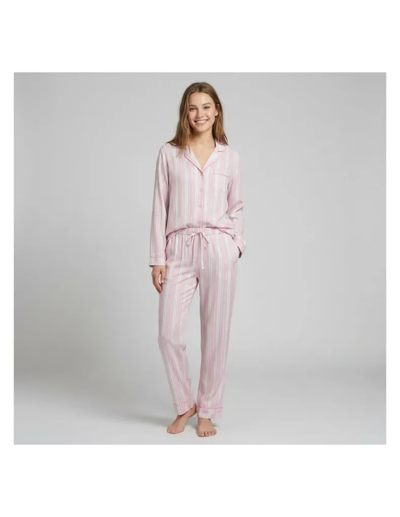 Pijama Little Unicorn PV011 abierto M/L fino Popelin (S, Rose)