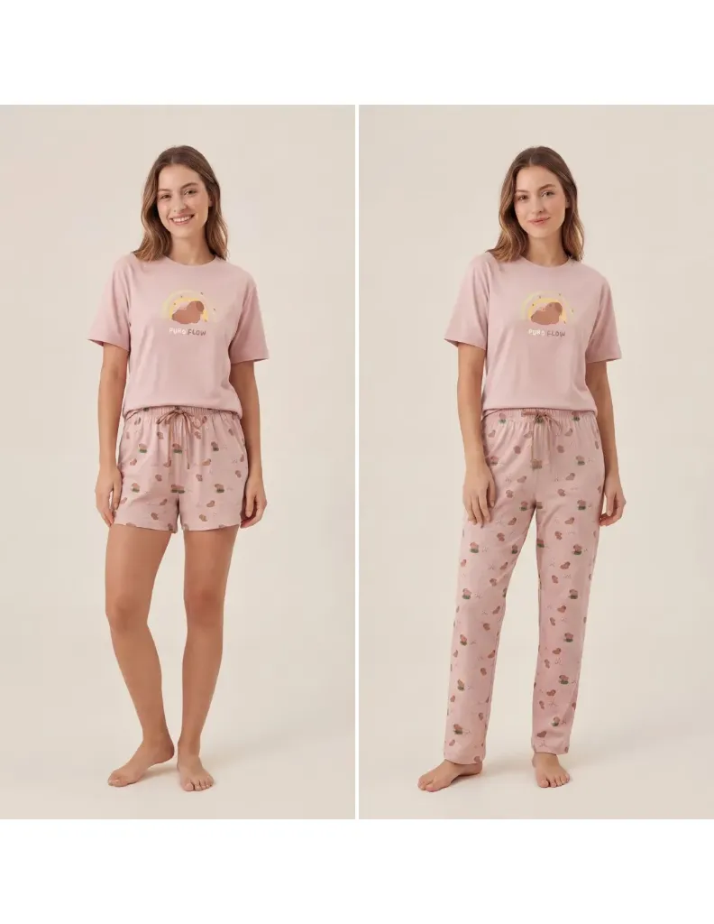 Pijama Little Unicorn V606 3 piezas (S, Rose)