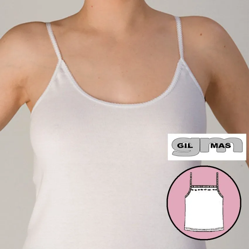 Camiseta Gilmas 2954 tirante algodon (Blanco, S)
