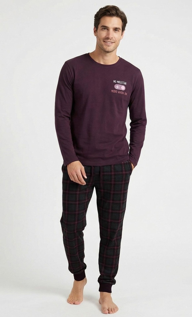 Pijama Dark Elephant G109 M/L fino (Gris, S)