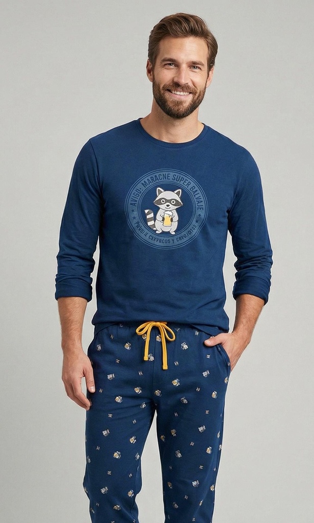 Pijama Dark Elephant G113 M/L fino (Gris, S)