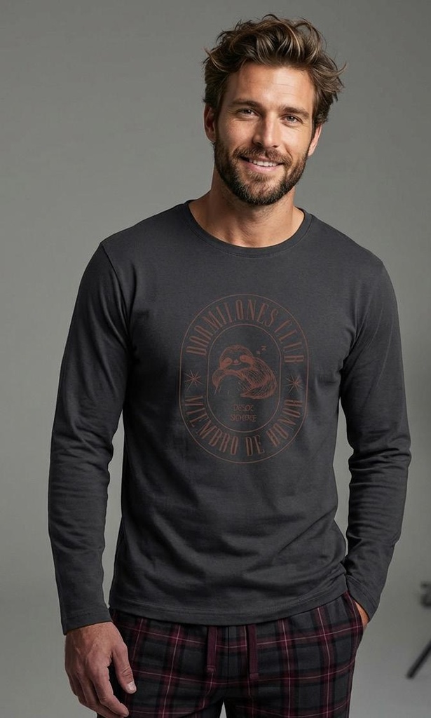 Pijama Dark Elephant G110 M/L fino (Gris, S)